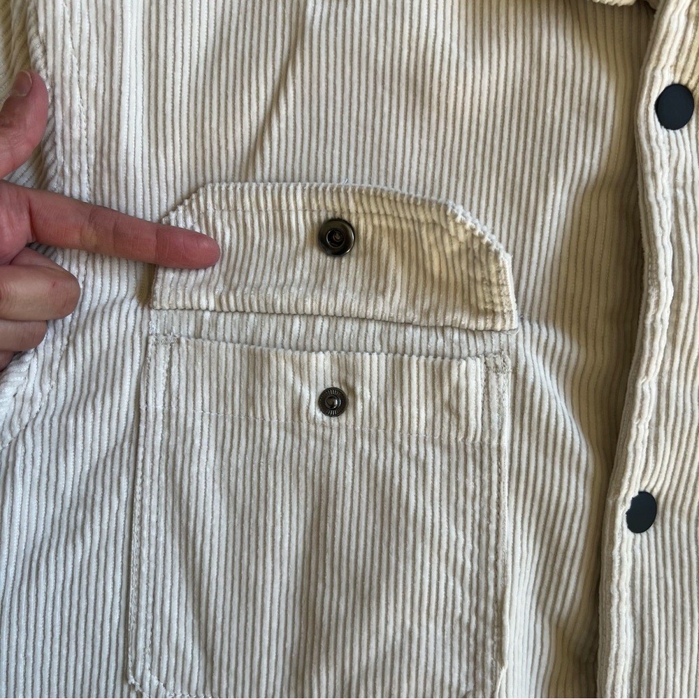H&M Men's Beige Corduroy Shirt Jacket - Picture 3 of 6